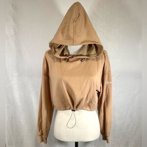 Muses Only mocha tan super soft cropped active hoodie size small